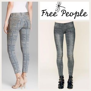 Free people geometric jeans in grey